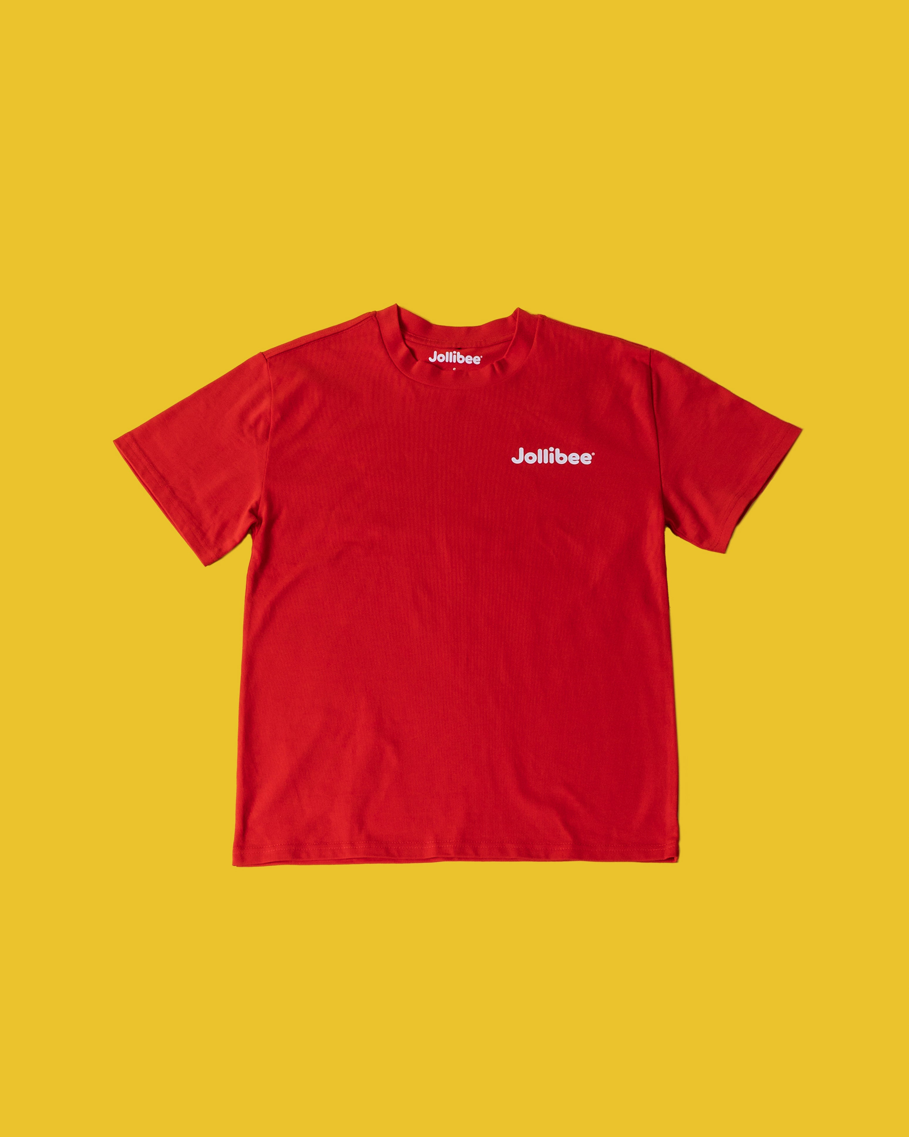 Jollibee merch retro red t-shirt flatlay